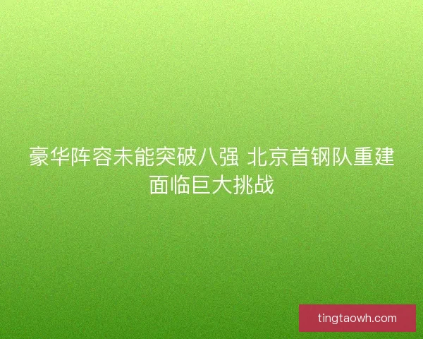 豪华阵容未能突破八强 北京首钢队重建面临巨大挑战
