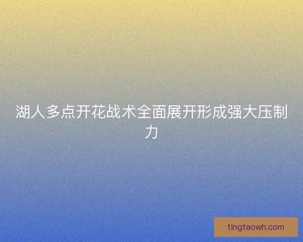湖人多点开花战术全面展开形成强大压制力 湖人多点开花战术全面展开形成强大压制力